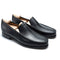 Mocasines penny loafer TLB Mallorca KIOWA 2509 en piel negra con costura Blake y suela mixta de cuero y goma. 