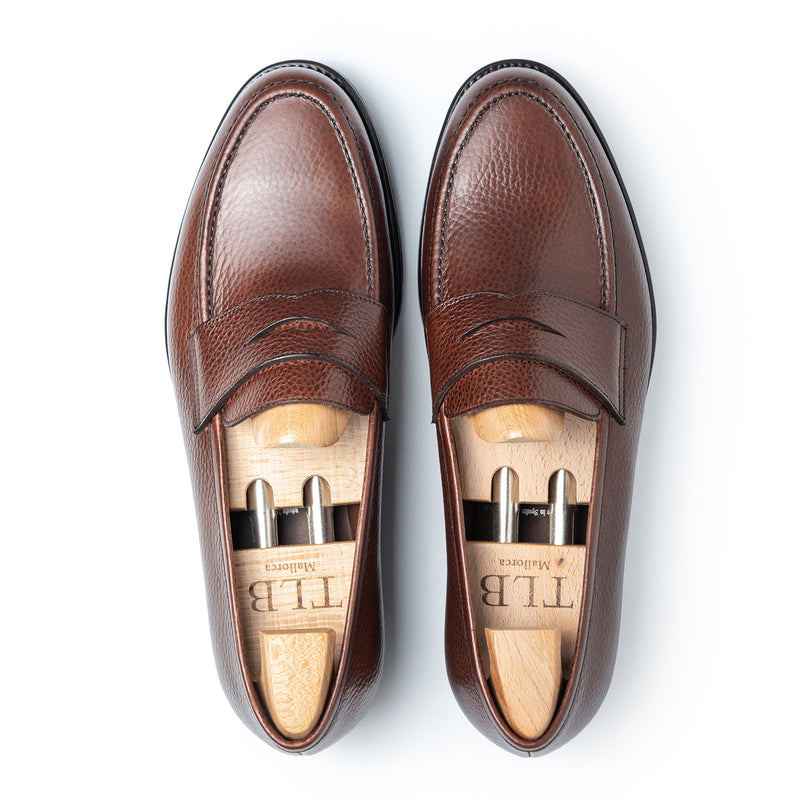TLB Mallorca Loafers | Men's leather shoes | Model Wayne II in New Country calf brown rubber sole queens, model 718 TLB Mallorca Loafers | Men's leather shoes | Model Wayne II in New Country calf brown rubber sole queens, model 718