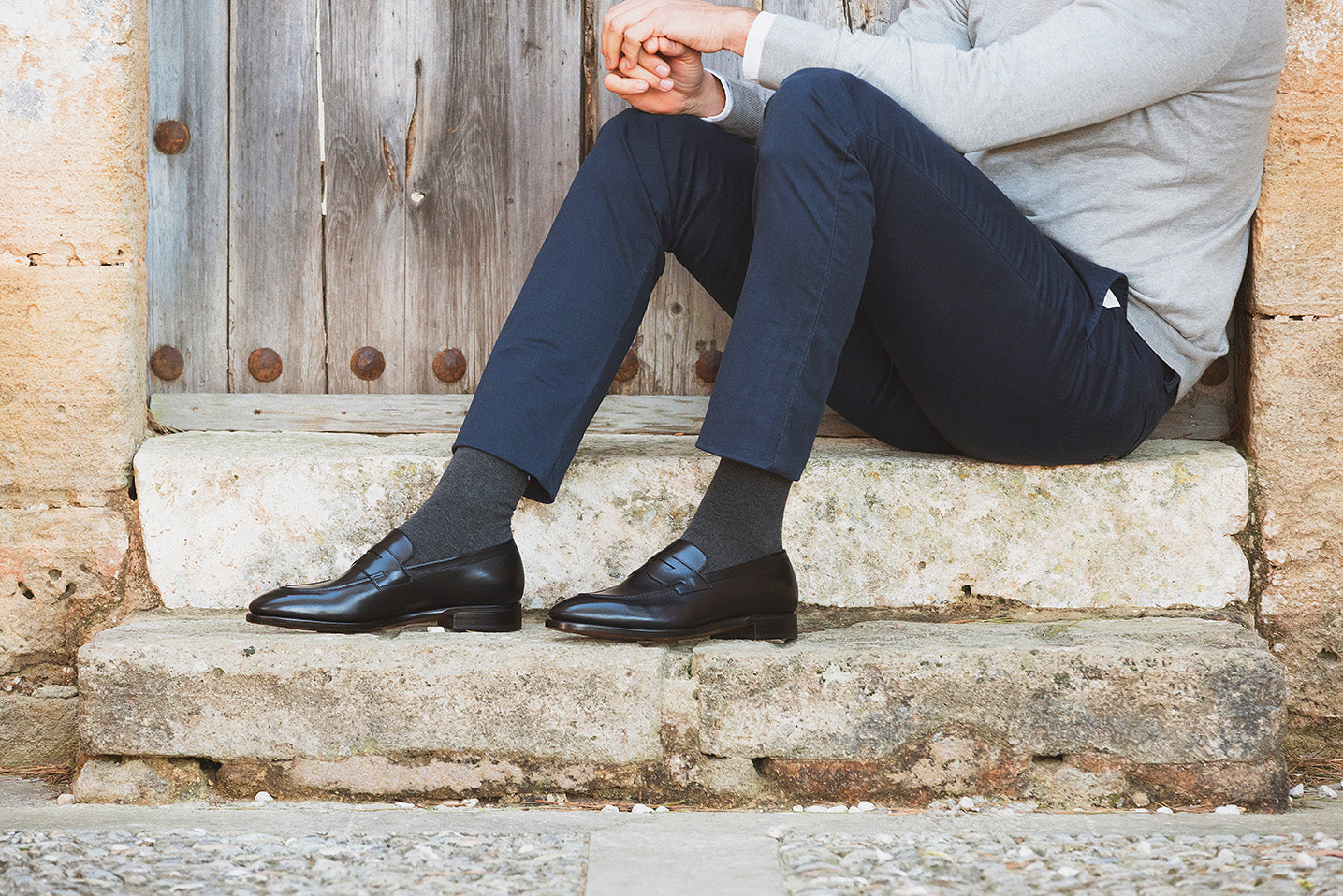 Black Shoes Gq Shoes With Jeans Unlined Style Collection Men's