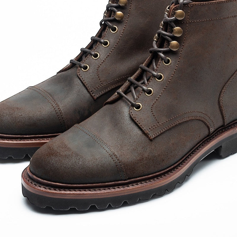 TLB Mallorca 726 JORNET botas de cordones de cuero marrón encerado con suela Vibram y puntera reforzada.