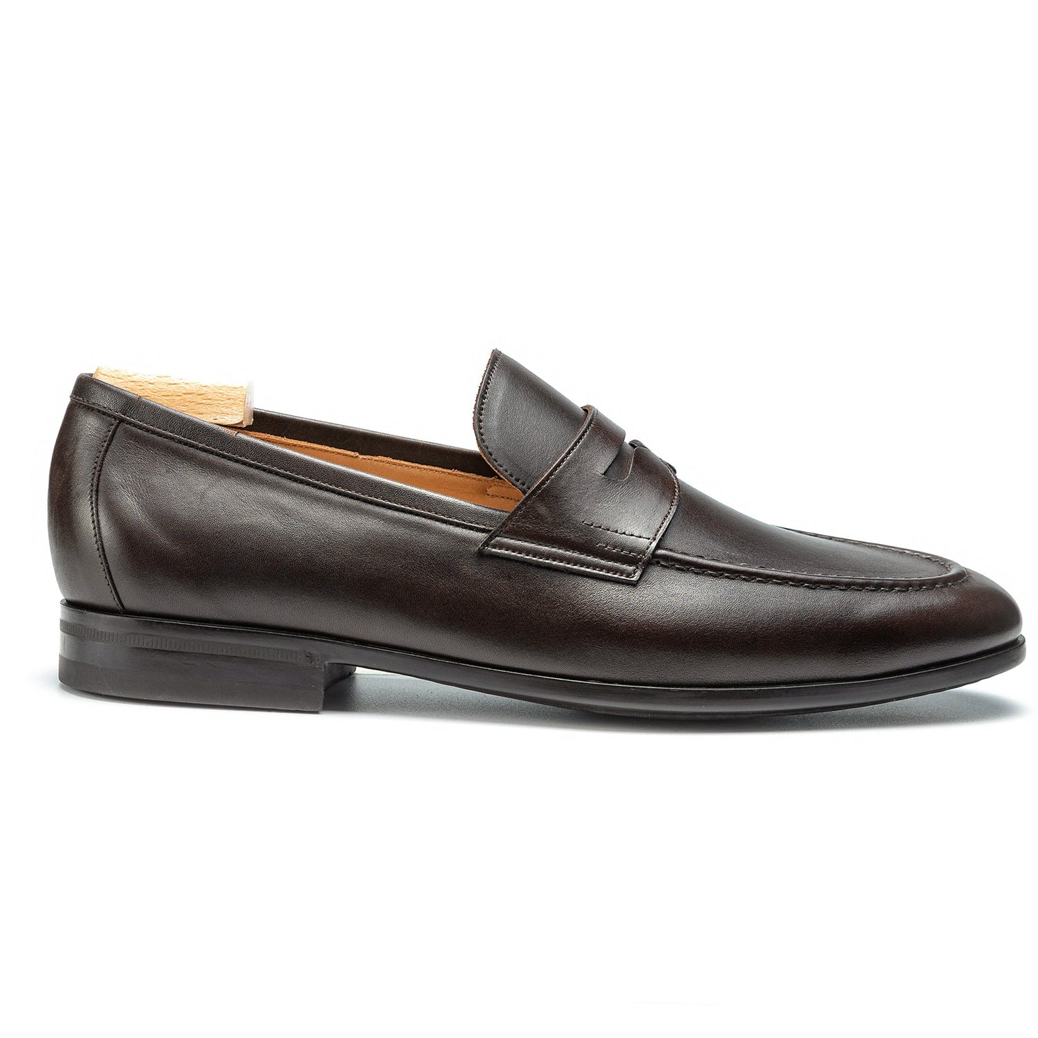 Mocasines penny TLB Mallorca 2034 en piel Funchal marrón con construcción Sacchetto y suela de goma ligera