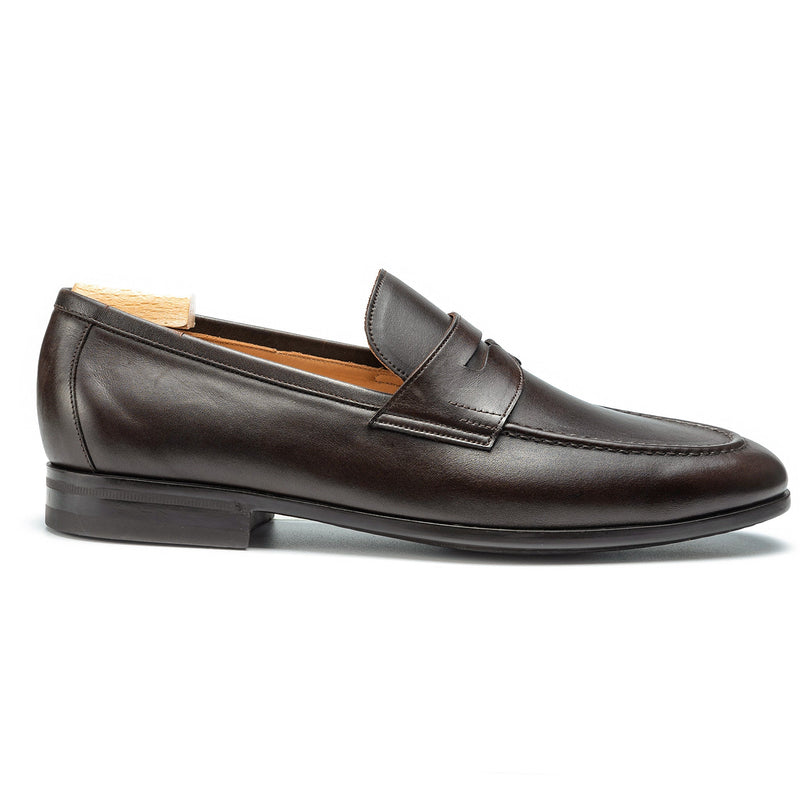 Mocasines penny TLB Mallorca 2034 en piel Funchal marrón con construcción Sacchetto y suela de goma ligera