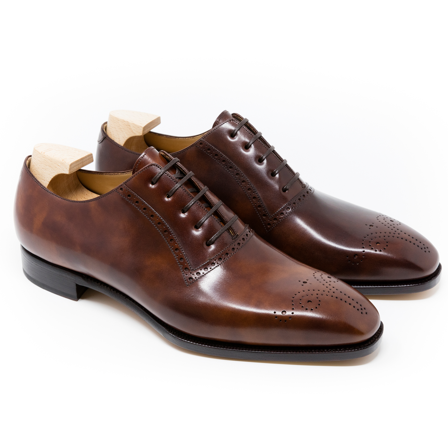 TLB Mallorca leather shoes 107 / PICASSO / MUSUEM CALF BROWN MEDIO