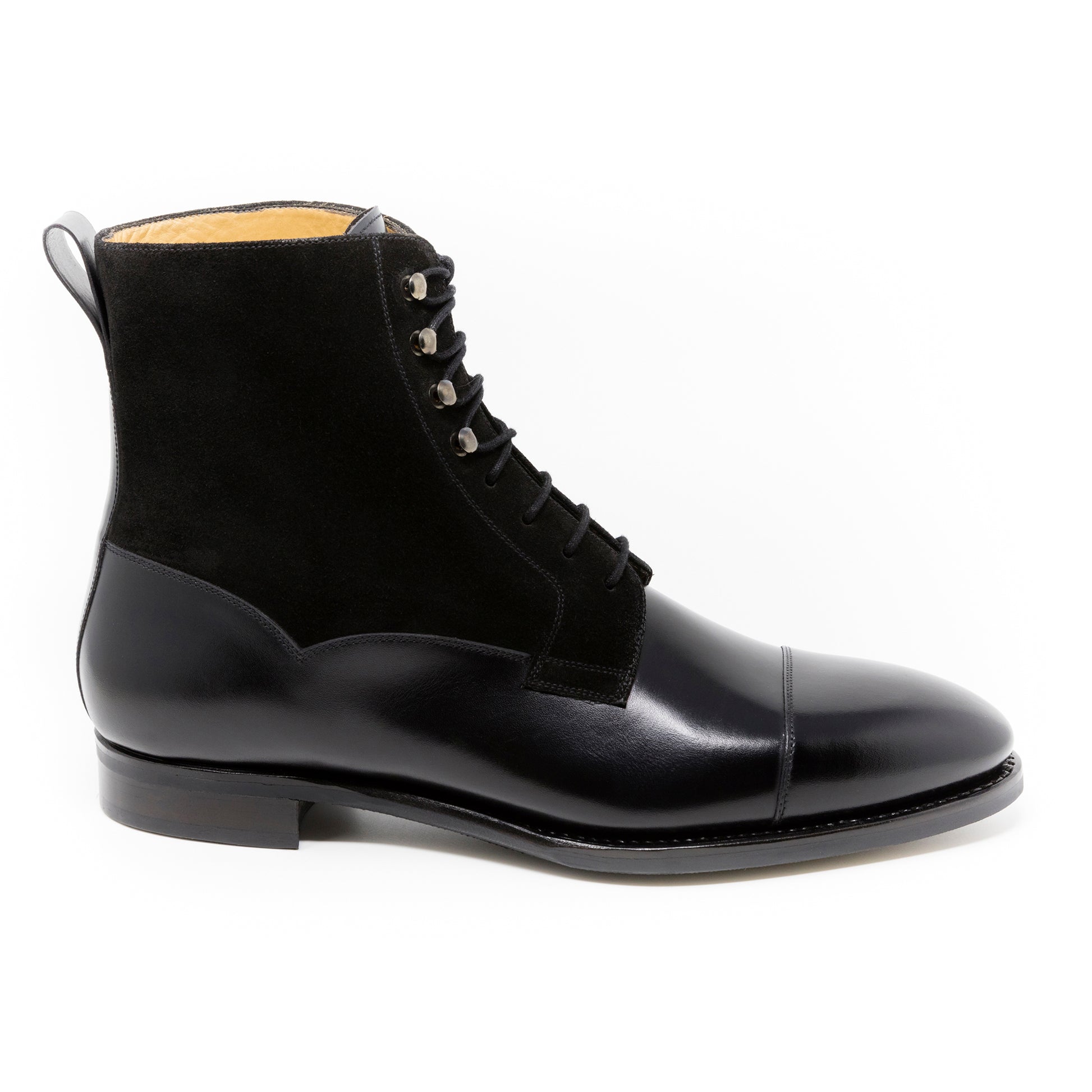 TLB Mallorca leather shoes 140 / GOYA / BOXCALF BLACK & SUEDE BLACK