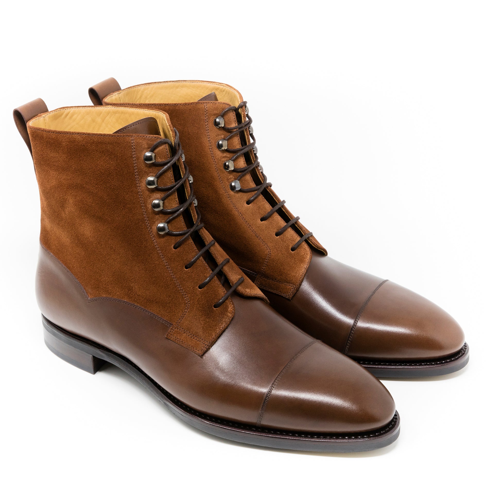 TLB Mallorca leather shoes 140 / GOYA / VEGANO BROWN & SUEDE POLO BROWN