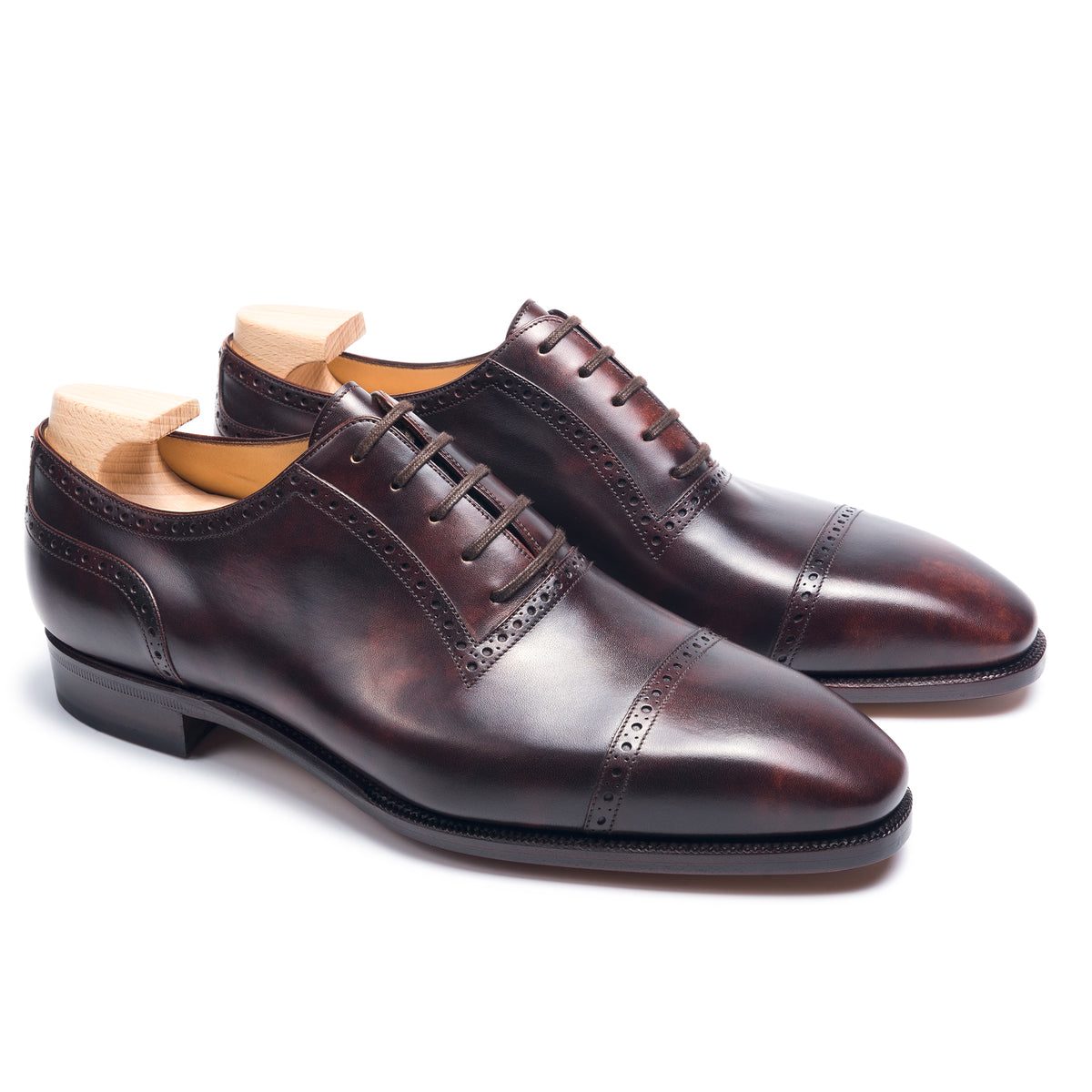Valuni Brown Pebbled Leather Buckled Strap Oxfords 1 main image 2
