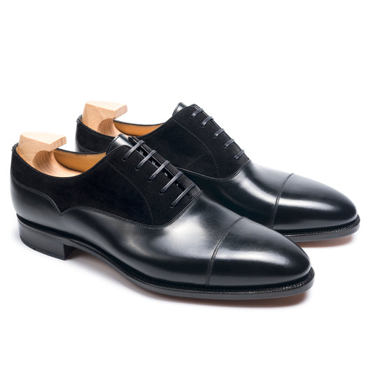 TLB Mallorca leather shoes 194 / GOYA / BOXCALF BLACK & SUEDE BLACK