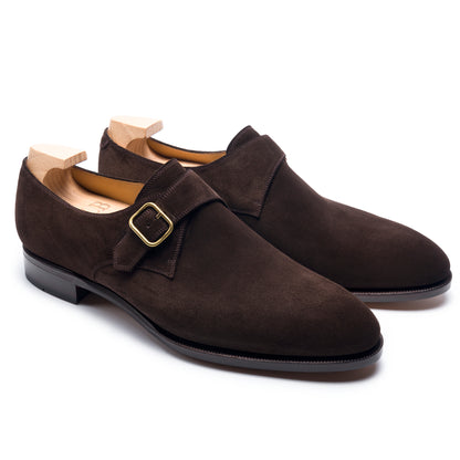 TLB Mallorca leather shoes 196 / GOYA / SUEDE BROWN / GOLD
