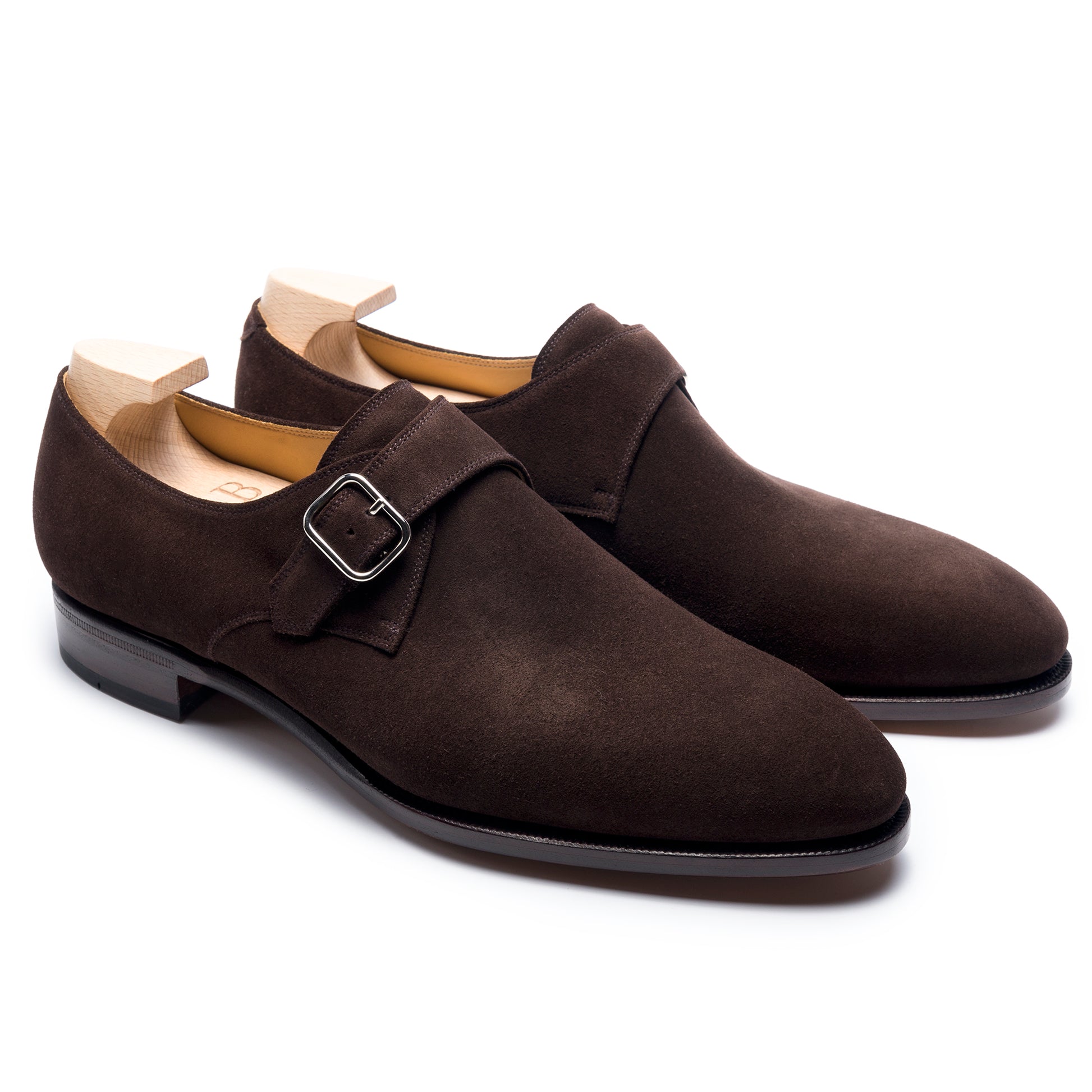 TLB Mallorca leather shoes 196 / GOYA / SUEDE BROWN / SILVER