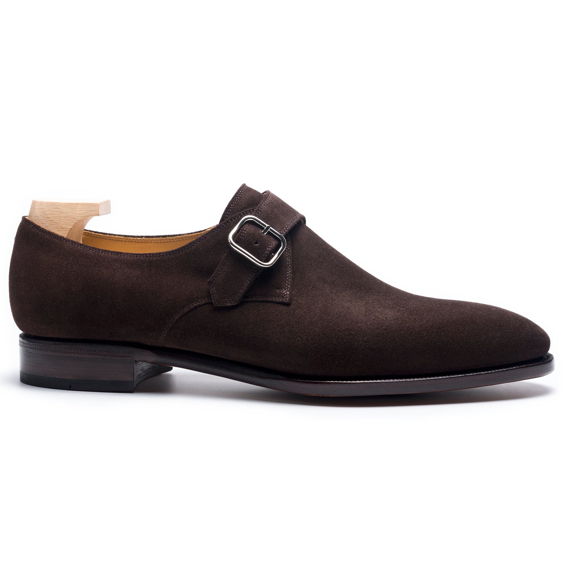 TLB Mallorca leather shoes 196 / GOYA / SUEDE BROWN / SILVER