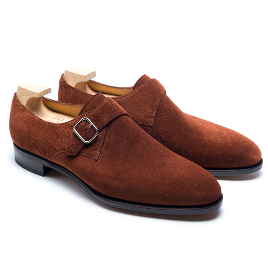 TLB Mallorca leather shoes 196 / GOYA / SUEDE POLO BROWN / SILVER