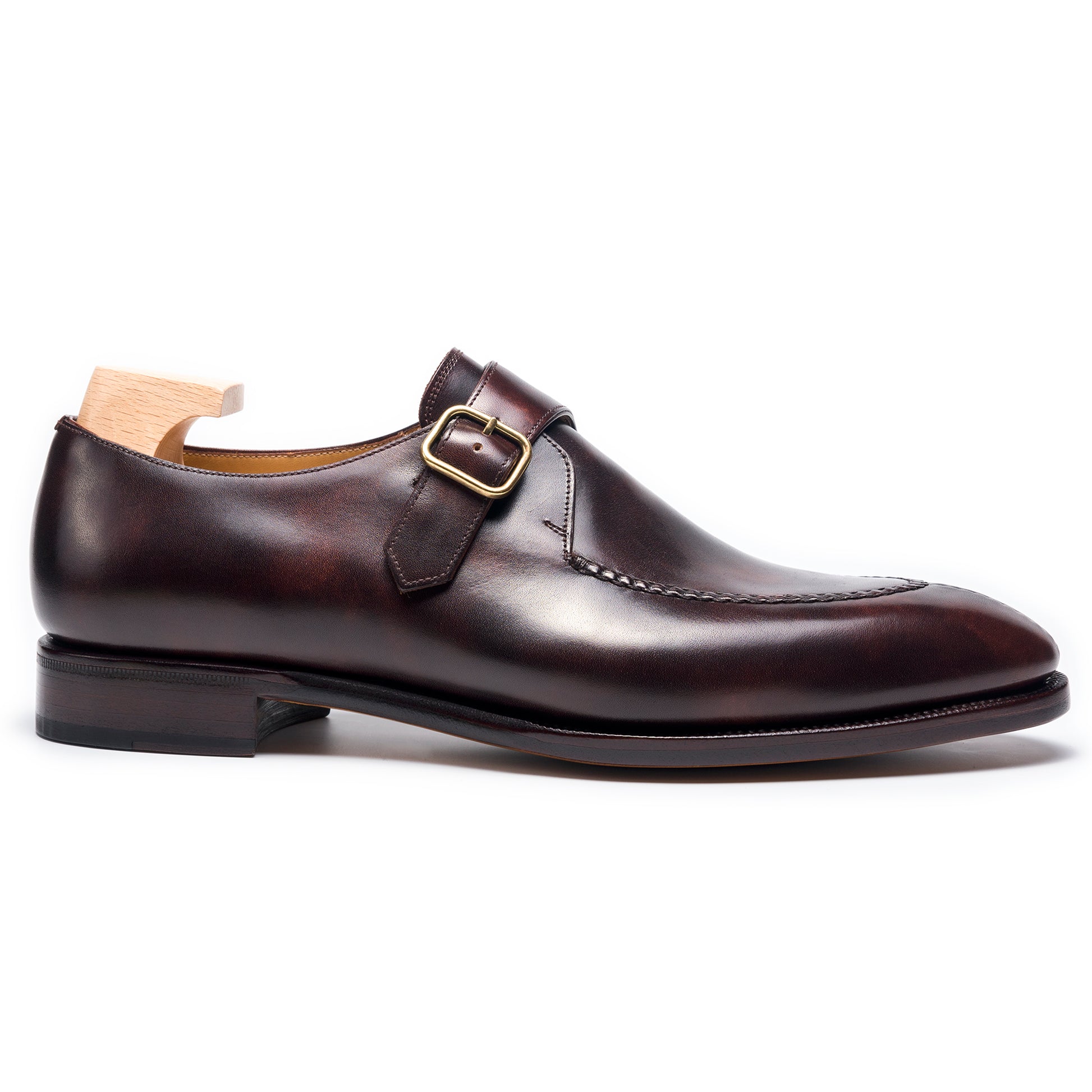 TLB Mallorca leather shoes 204 / GOYA / MUSEUM CALF BROWN / GOLD