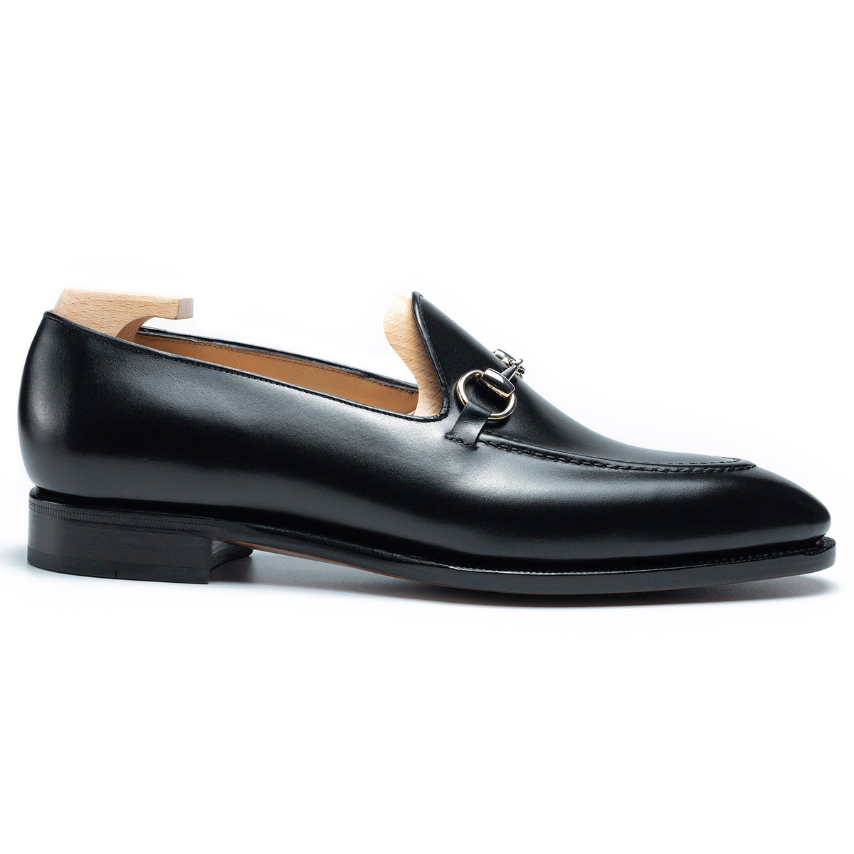 Vintage Men Black Leather Buckle Shoes By Quota Size EU 42 US 9 The Warsaw Men Shoe Black Leather Bit Loafer – Vinci Leather  main image 4