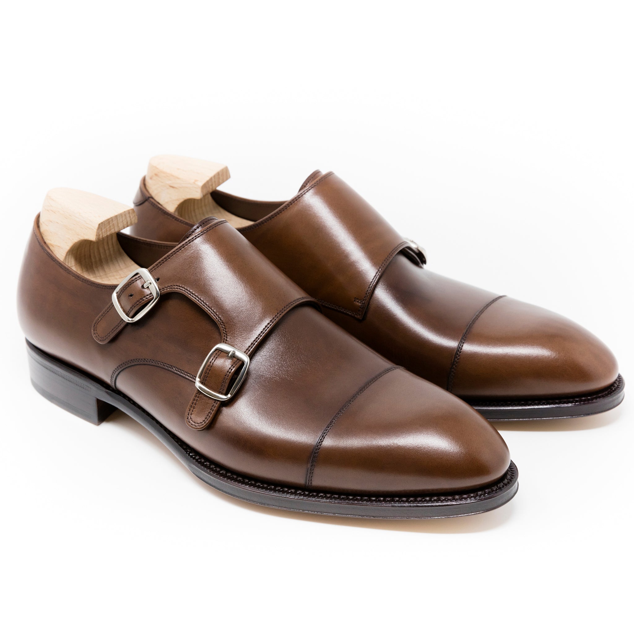 TLB Mallorca | Men's Monk Strap Shoes | model Oliver vegano Brown 517