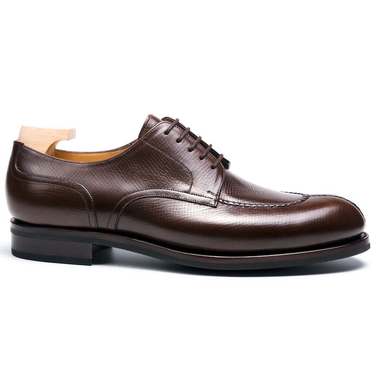 TLB Mallorca leather shoes 534 / HOWARD / HATCH GRAIN DARK BROWN