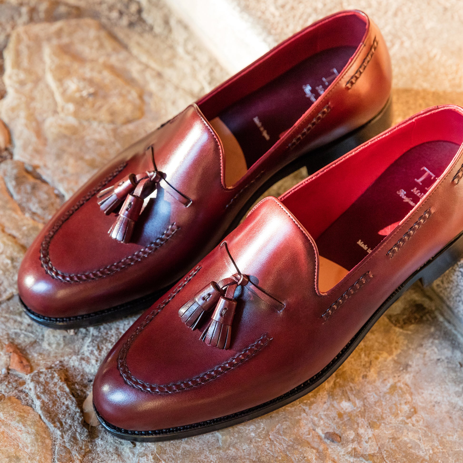 Utænkelig Betjene Ekstremt vigtigt TLB Mallorca | Leather loafers | model Jones vegano Burgundy 656