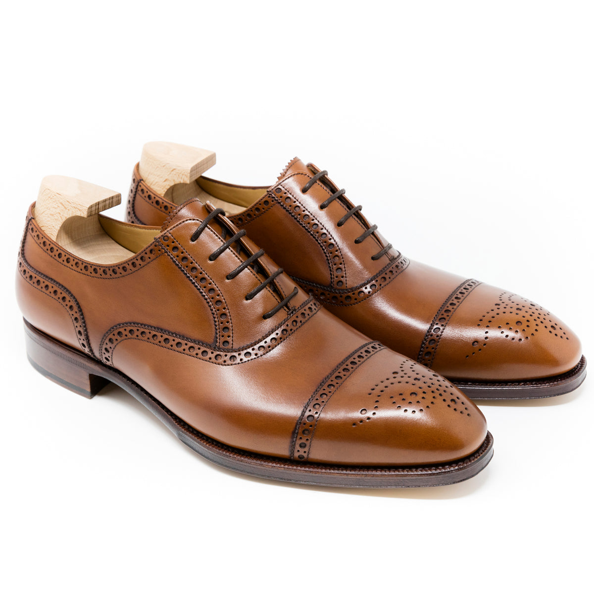 VELEZ Artisan Leather Oxford Dress Shoes Studded Tan‎ Brown Men\'s Size US 8 Lux Buy Sante Russet Oxfords - Premium Dress Shoes for Men | Horton main image 3