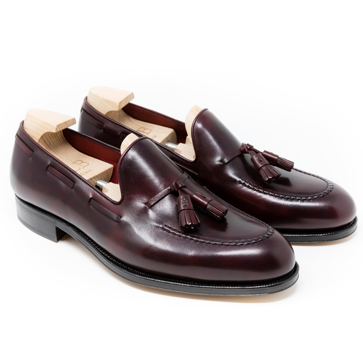 Jimmy Choo Fringe Foxley Leather Tassel Loafer in Burgundy Purple Size 44 New Tassel Loafer Prune - Lorenzo Camarda main image 2