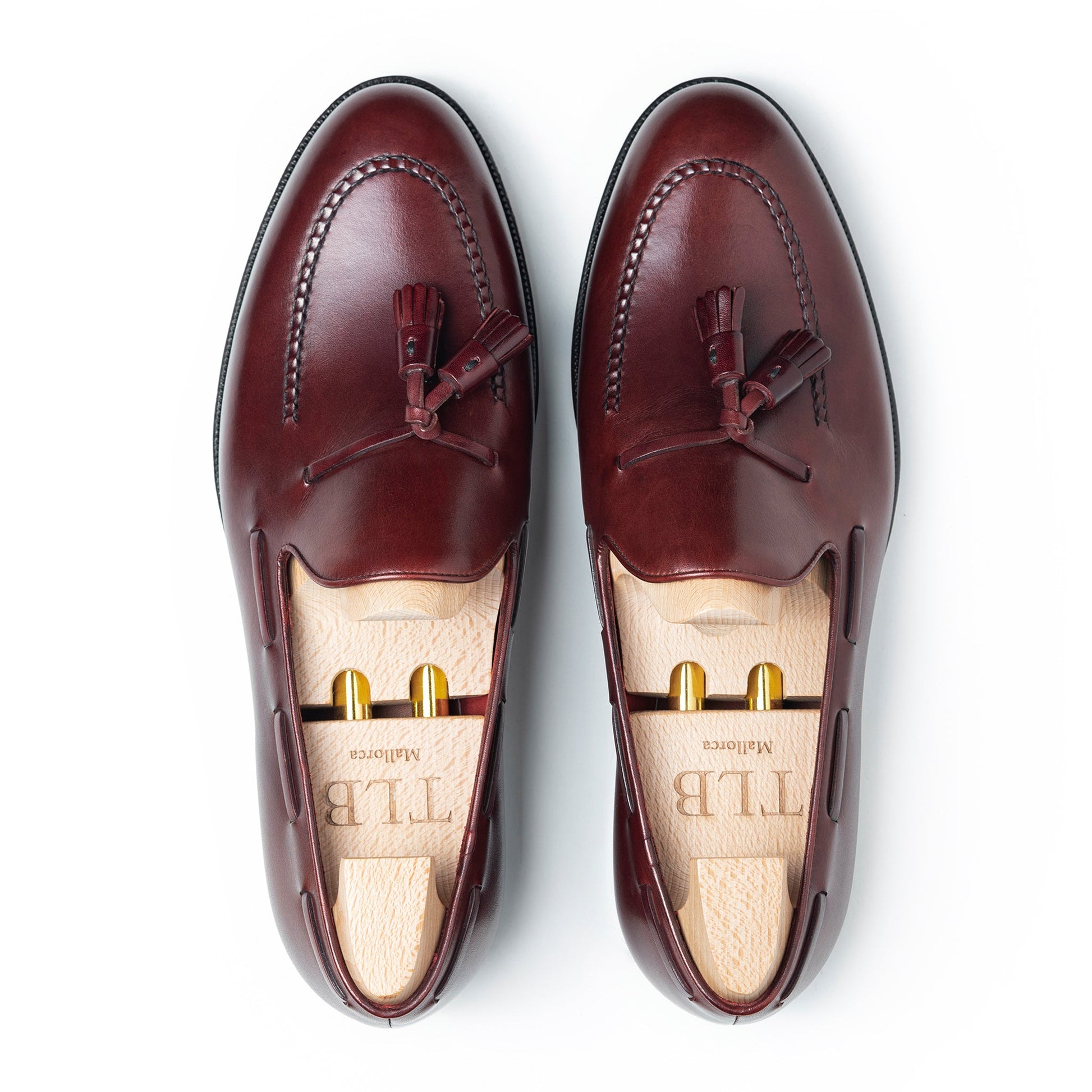 TLB Mallorca | Zapatos mocasines Zapatos Blucher de hombre | Modelo Jones vegano burdeos