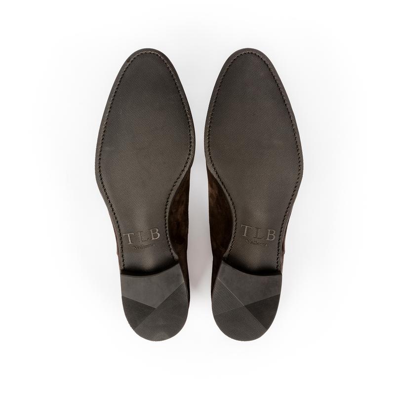 TLB Mallorca leather shoes 136 / GOYA / HATCH GRAIN DARK BROWN